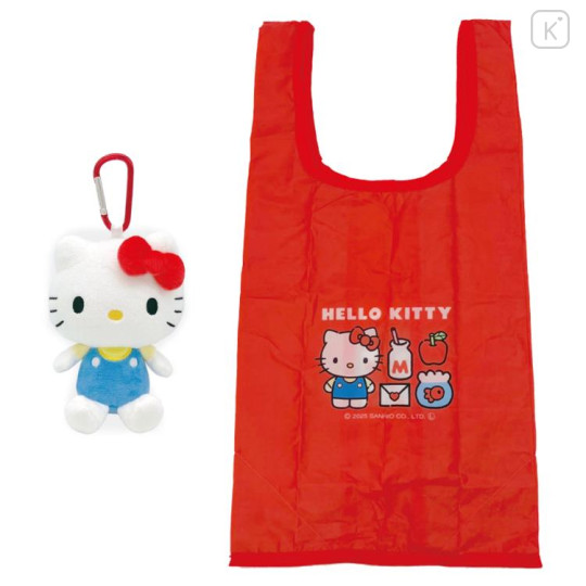 Japan Sanrio Eco Shopping Bag & Mascot Plush - Hello Kitty : Milk - 1