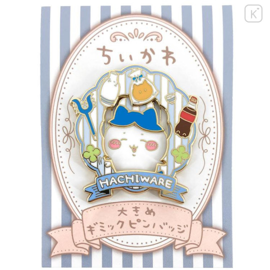 Japan Chiikawa Gimmick Pin Badge - Hachiware : Funny Hair Style - 4