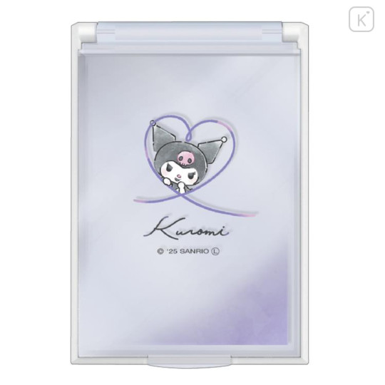 Japan Sanrio Folding Mirror - Kuromi : Watercolor Cloud Drawing - 1