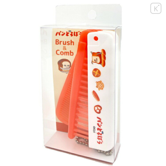 Japan Bread Thief Folding Brush & Comb - Red White - 3