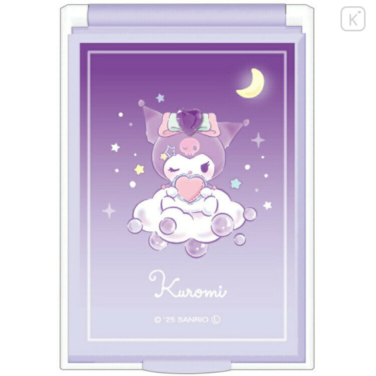 Japan Sanrio Folding Mirror - Kuromi : Magical Jewelry Heart - 1