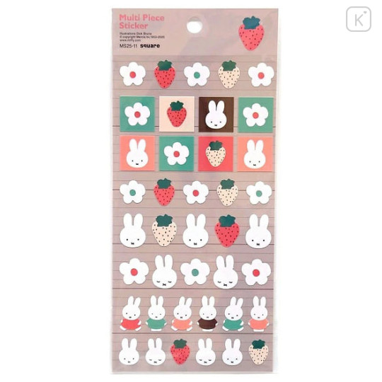 Japan Miffy Piece Seal Stickers - Miffy : Strawberry Colorful - 1