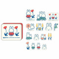 Japan Miffy Sticker & Can Case - Miffy : Flower Red Beige - 1