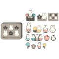 Japan Miffy Sticker & Can Case - Miffy : Flower Grey Brown - 1