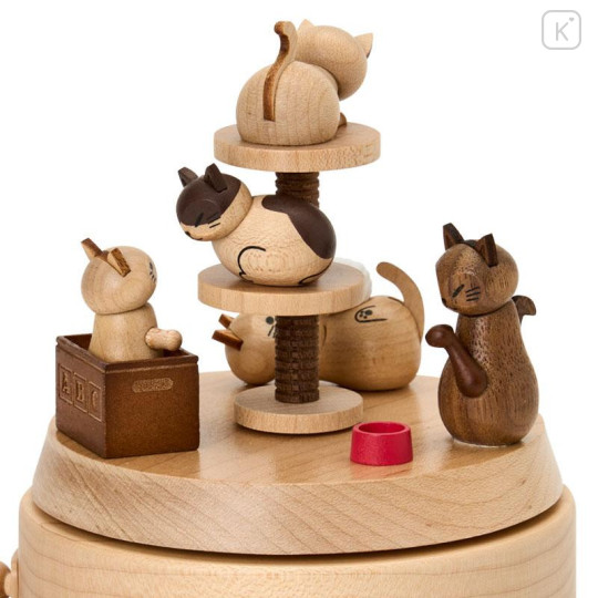 Japan Sanrio Original Wooden Music Box - Cat - 5