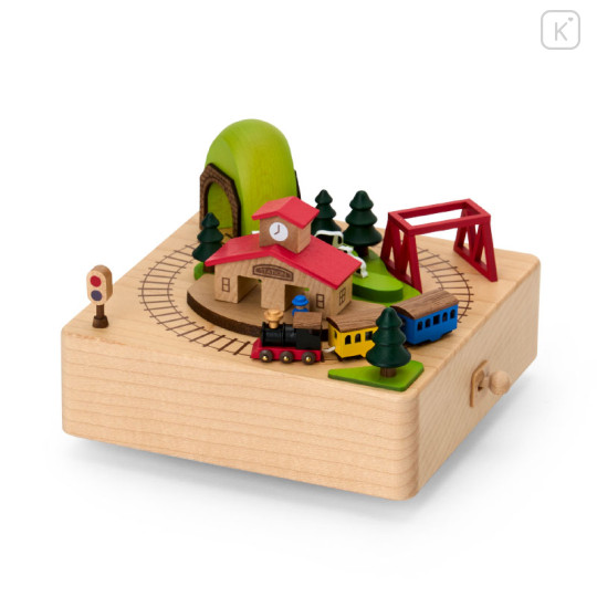 Japan Sanrio Original Wooden Music Box - Station and Train - 1