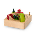 Japan Sanrio Original Wooden Music Box - Station and Train - 2