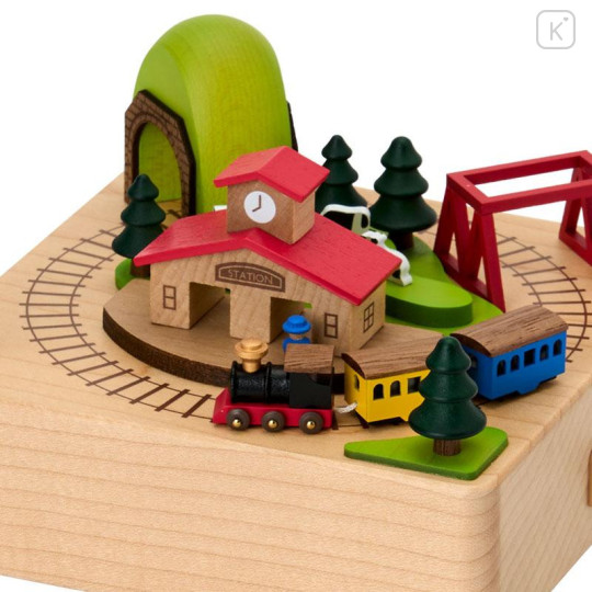 Japan Sanrio Original Wooden Music Box - Station and Train - 4