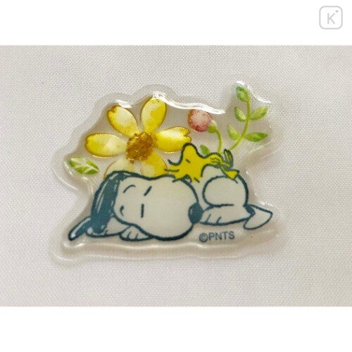 Japan Peanuts Plump Flake Sticker - Snoopy & Flower - 4