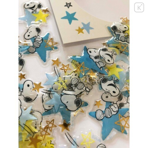 Japan Peanuts Plump Flake Sticker - Snoopy & Stars - 3