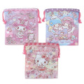 Japan Sanrio Drawstring Bag 3pcs Set - Hello Kitty Melody Little Twin Stars - 2