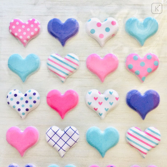 Cute Bubble Seal Stickers - Heart - 2