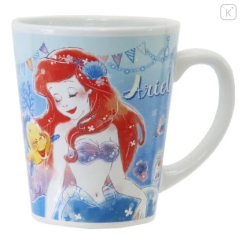 Japan Disney Princess Ceramic Mug - Little Mermaid Ariel in The Sea - 1