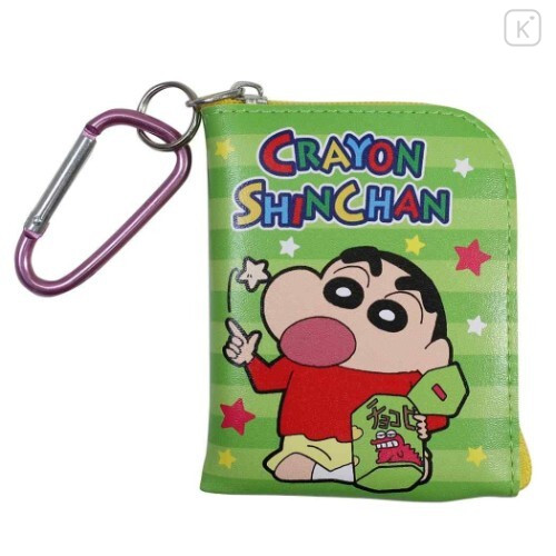 Japan Crayon Shin-chan Mini Pouch Key Bag with Hook - Green - 1
