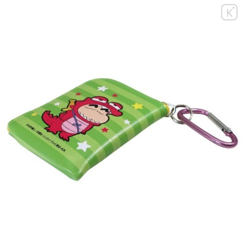 Japan Crayon Shin-chan Mini Pouch Key Bag with Hook - Green - 3