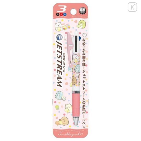 Japan San-X Jetstream 3 Color Multi Ballpoint Pen - Sumikko Gurashi : Pink - 1