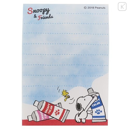 Japan Peanuts Mini Notepad - Snoopy & Friends Painting - 2