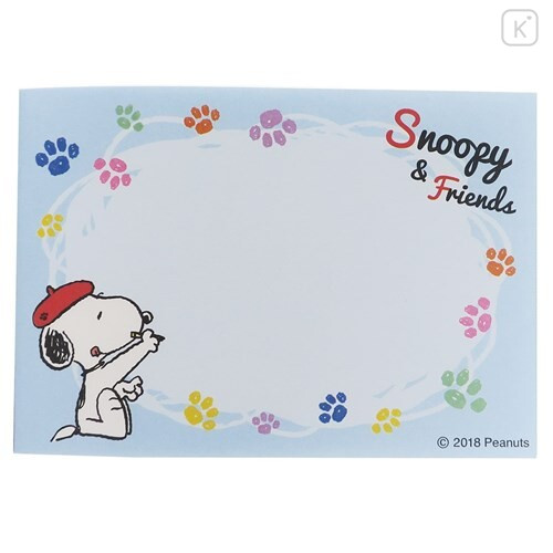Japan Peanuts Mini Notepad - Snoopy & Friends Painting - 3
