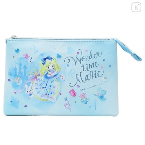 Japan Disney 3 Pocket Pouch (L) - Little Fairy Tale Alice - 1