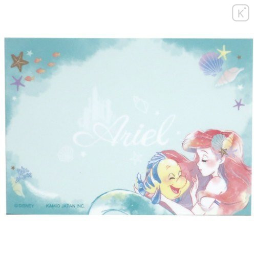 Japan Disney Mini Notepad - Little Mermaid Ariel & Flounder - 3