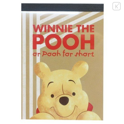 Japan Disney Mini Notepad - Winnie The Pooh - 1