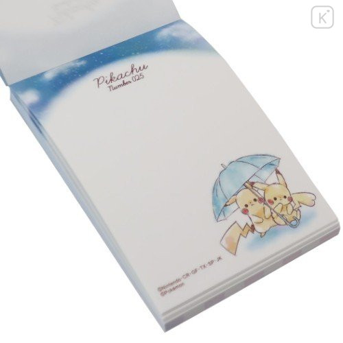 Japan Pokemon Mini Notepad - Pikachu Numbers 025 Rainy Day - 2