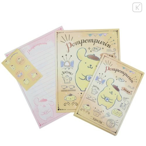 Japan Sanrio Stationery Letter Set - Pompompurin / Tea Time - 1
