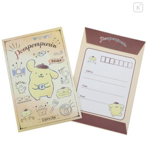 Japan Sanrio Stationery Letter Set - Pompompurin / Tea Time - 3
