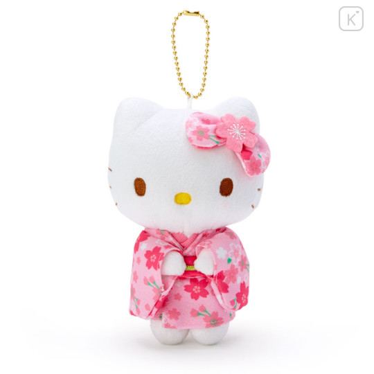 Japan Sanrio Mascot Holder - Hello Kitty / Sakura Kimono Pink - 1