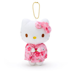 Japan Sanrio Mascot Holder - Hello Kitty / Sakura Kimono Pink