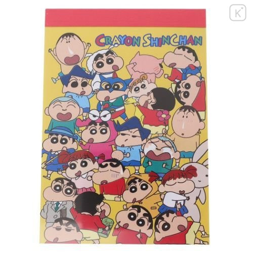 Japan Crayon Shin-chan Mini Notepad - Friends Yellow - 1