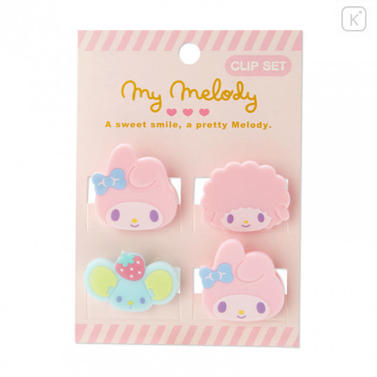 Japan Sanrio Mini Face Clip Set - My Melody - 1