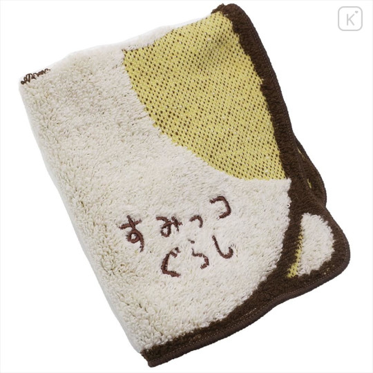 Japan San-X Die-cut Jacquard Mini Towel - Sumikko Gurashi : Neko Calico Cat - 2