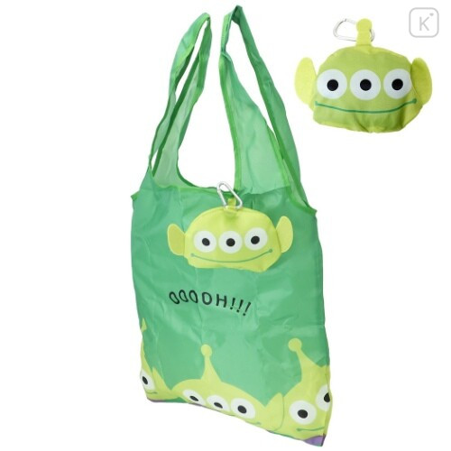 Japan Disney Eco Shopping Bag - Toy Story Little Green Men Face - 1