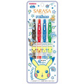 Japan Pokemon Sarasa Clip Gel Pen 4pcs Set - Pikachu Face - 1