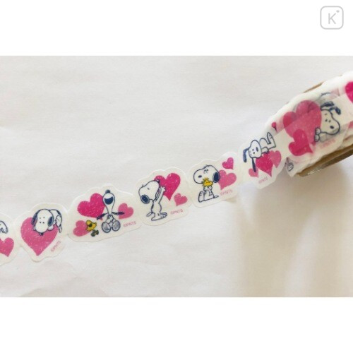 Japan Peanuts Peta Roll Washi Sticker - Snoopy & Heart - 3