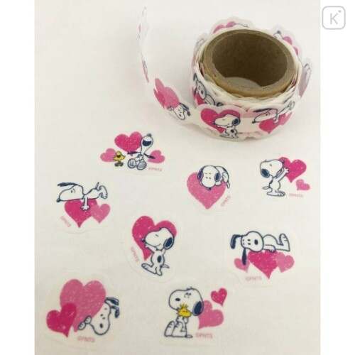 Japan Peanuts Peta Roll Washi Sticker - Snoopy & Heart - 5