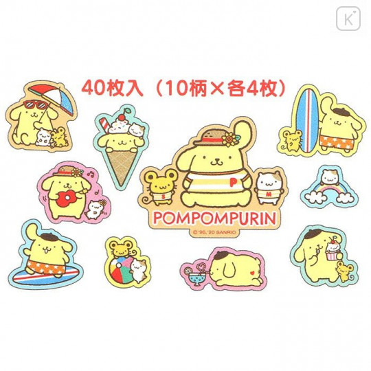 Japan Sanrio Summer Stickers with T-shirt Bag - Pompompurin - 4