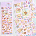 Japan San-X Sticker Sheet - Rilakkuma / Korilakkuma & Chairoikoguma Fluffy Angel / Pink - 2