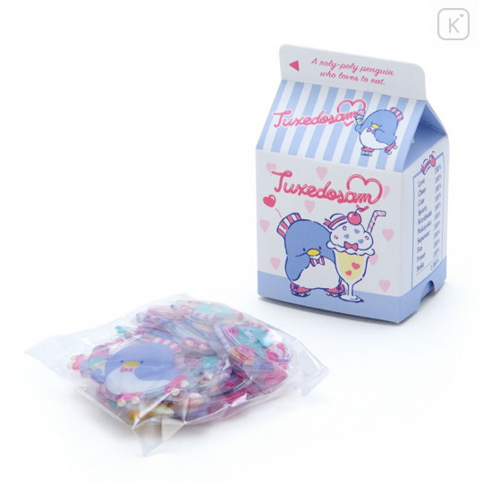 Japan Sanrio Sticker with Milk Pack Case - Tuxedosam - 2