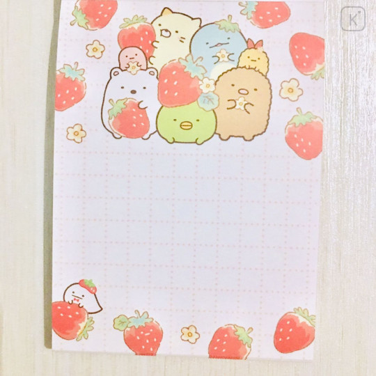 Japan San-X Mini Notepad - Sumikko Gurashi / Strawberry - 2