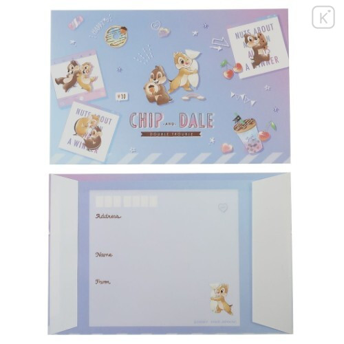 Japan Disney Letter Envelope Set - Chip & Dale - 3