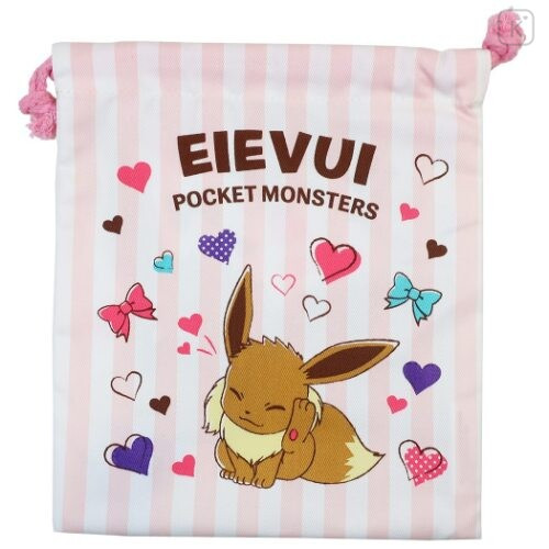 Japan Pokemon Drawstring Bag - Eevee Pink - 3