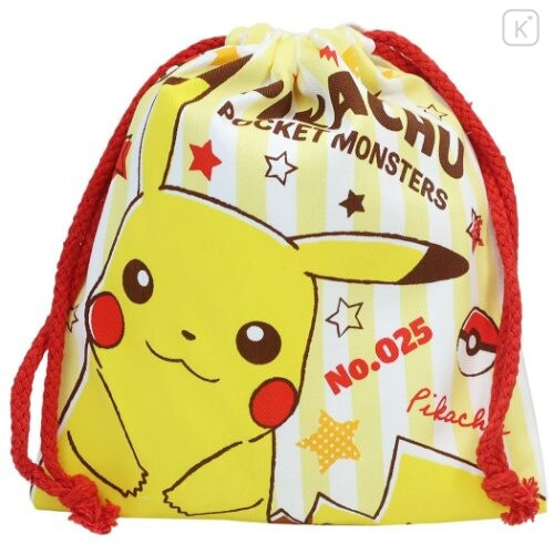 Japan Pokemon Drawstring Bag - Pikachu Yellow - 1