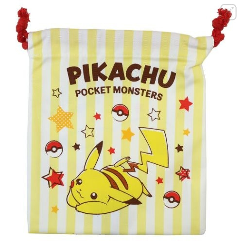 Japan Pokemon Drawstring Bag - Pikachu Yellow - 3