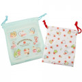 Japan San-X Drawstring Bag 2pcs Set - Sumikko Gurashi / Strawberry - 2