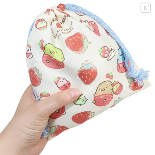 Japan Sumikko Gurashi Drawstring Bag - Strawberry - 4