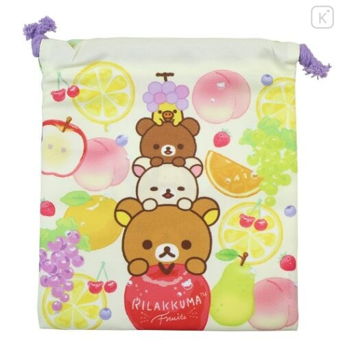 Japan San-X Drawstring Bag - Rilakkuma / Fruits - 3
