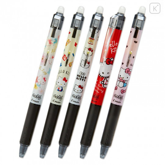 Japan Sanrio FriXion Ball Knock Erasable Gel Pen 5pcs Set - Hello Kitty - 2