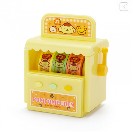 Japan Sanrio Washi Paper Masking Tape Set with Slot Machine Cutter - Pompompurin - 1